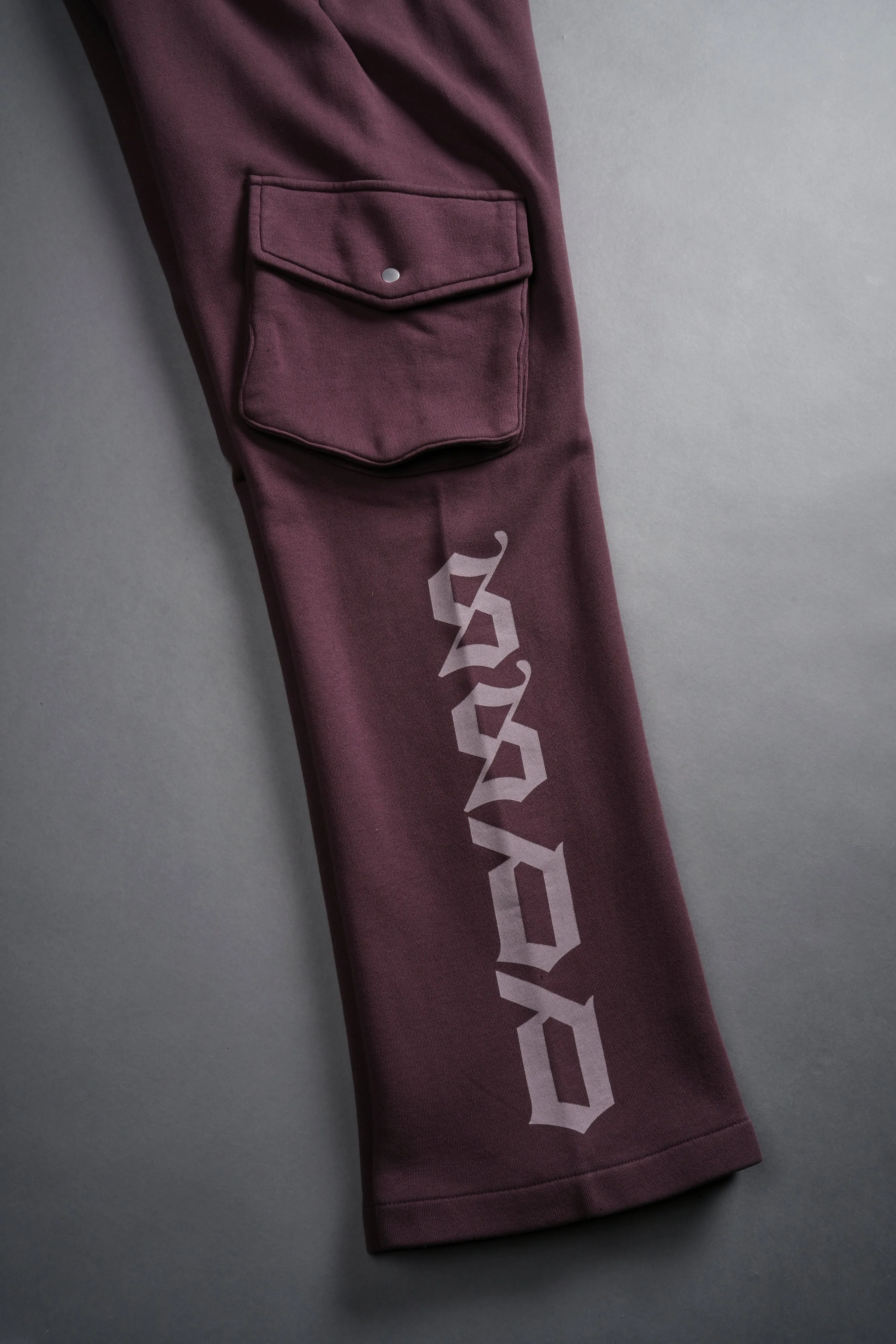 Our Mantra Bigelow Cargo Sweat Pants in Darc Purple