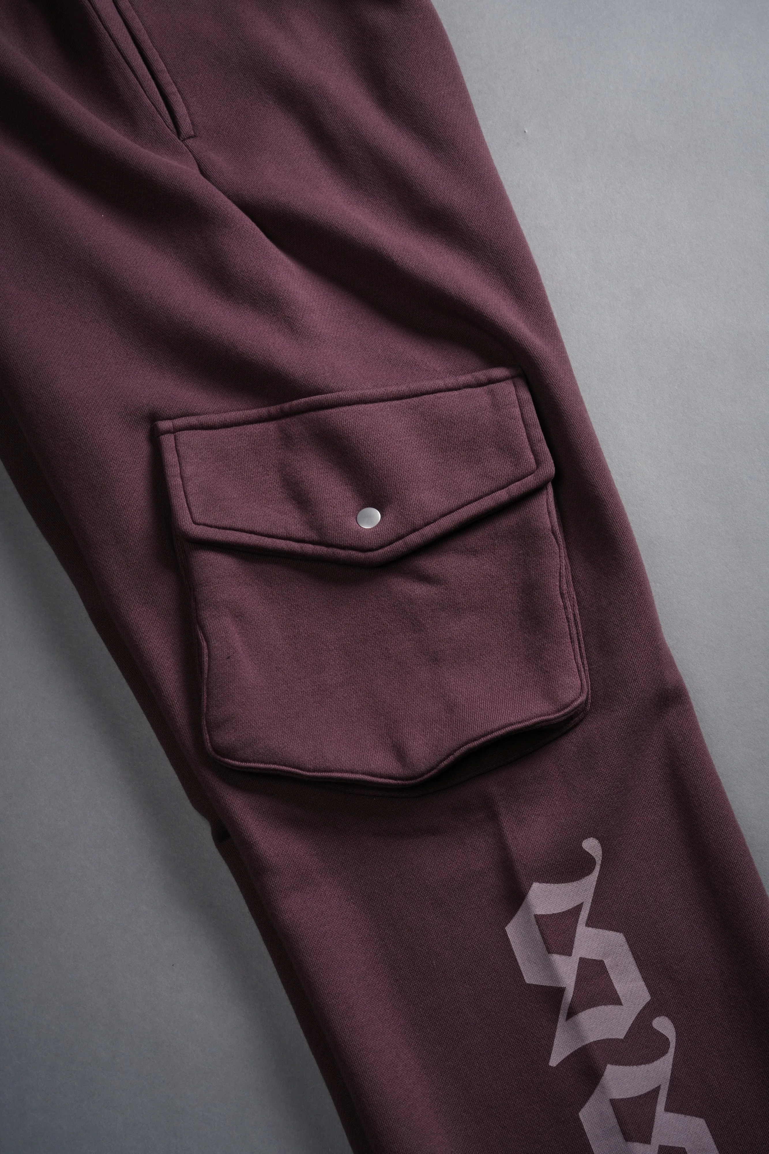 Our Mantra Bigelow Cargo Sweat Pants in Darc Purple