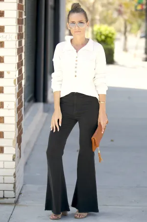 Out For The Day Flare Jeans-Black