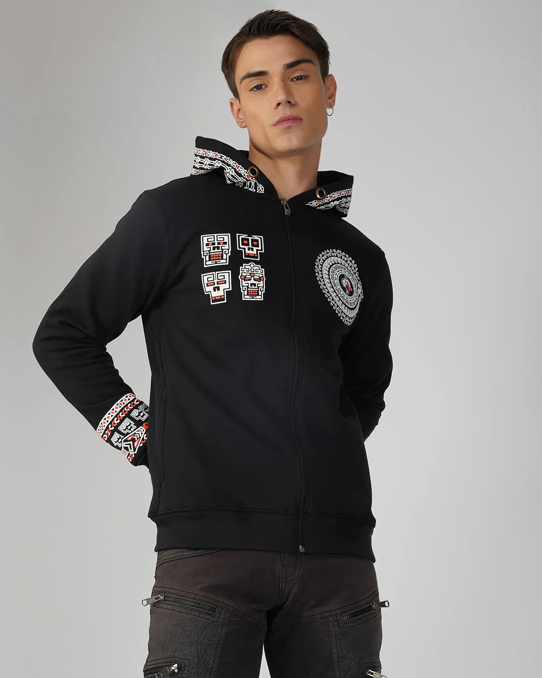 Rituals | zip up Cotton Hoodie | UV Light Reactive Plus Glow in Dark
