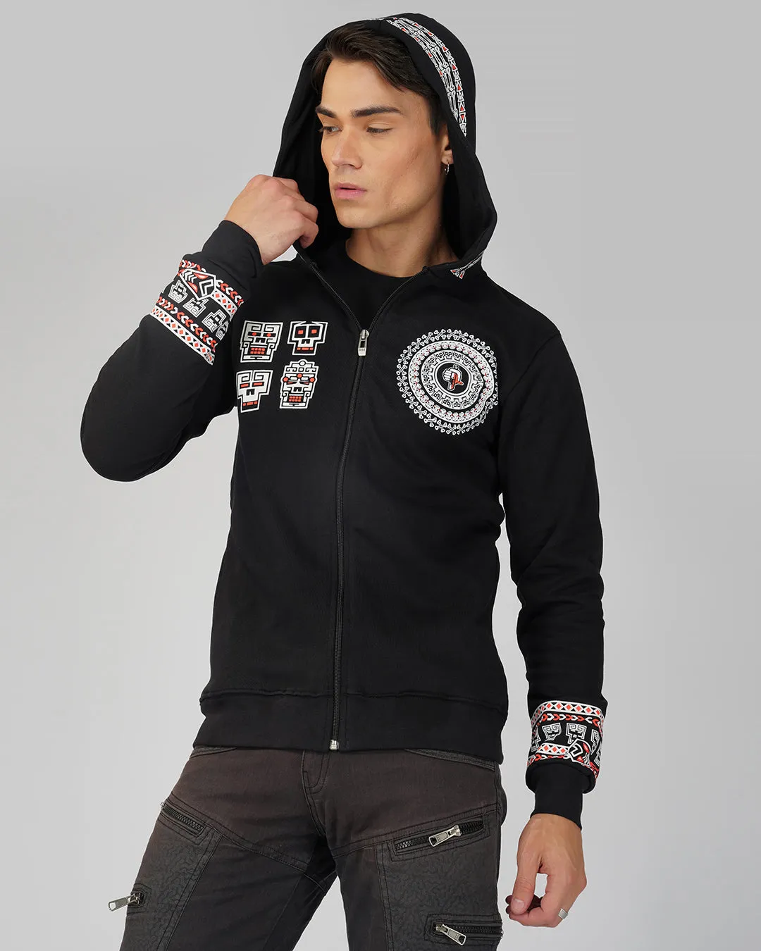 Rituals | zip up Cotton Hoodie | UV Light Reactive Plus Glow in Dark