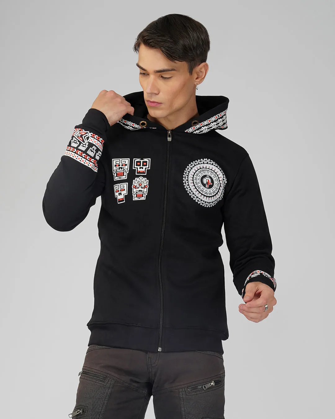 Rituals | zip up Cotton Hoodie | UV Light Reactive Plus Glow in Dark