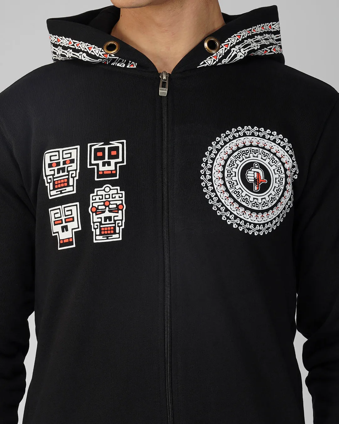 Rituals | zip up Cotton Hoodie | UV Light Reactive Plus Glow in Dark