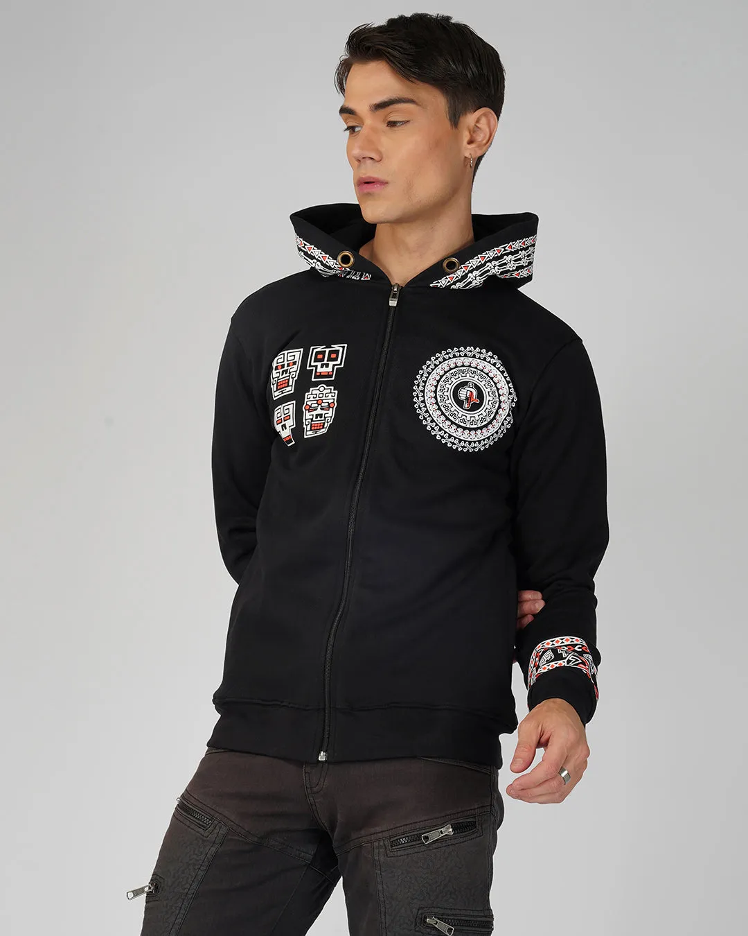 Rituals | zip up Cotton Hoodie | UV Light Reactive Plus Glow in Dark