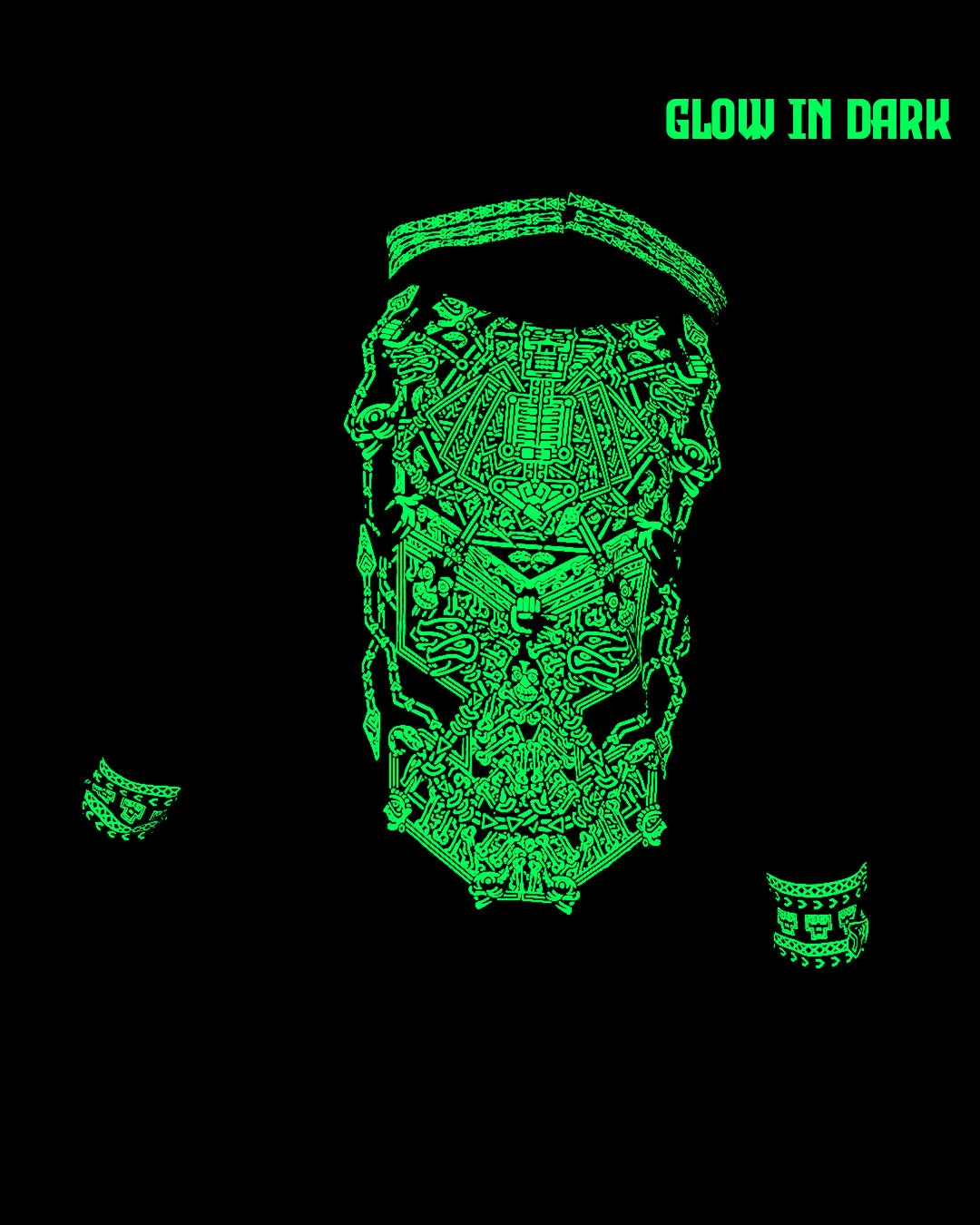 Rituals | zip up Cotton Hoodie | UV Light Reactive Plus Glow in Dark