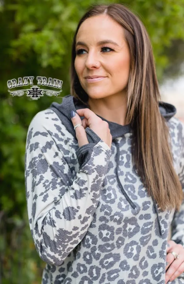 Rodeo Drive Leopard Cowhide Hoodie