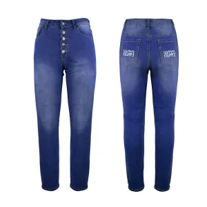 Sixty Eight 93 Logo White Women's Straight Legged Jeans