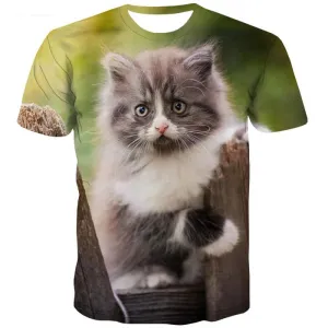 t shirt kitten t shirt 3D cat men art costume pet Cool