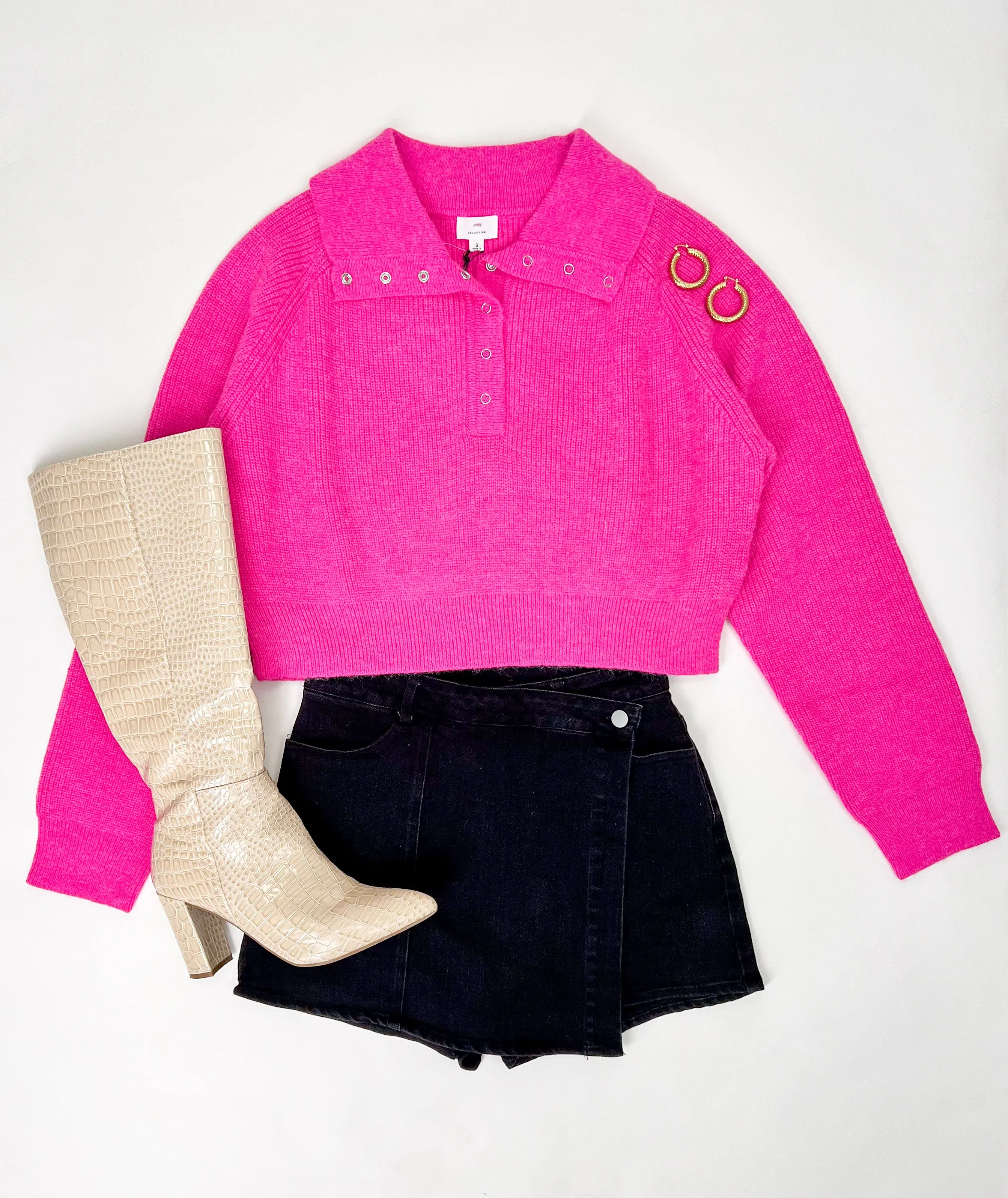 THOUGHT YOU SHOULD KNOW FUCHSIA SWEATER