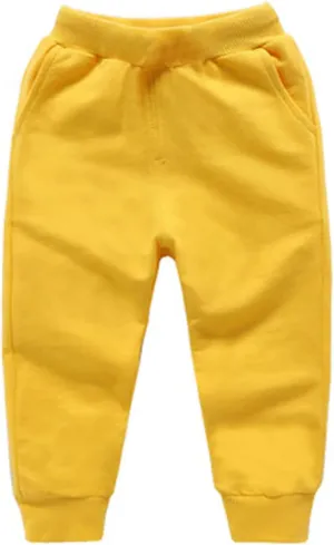 Toddler Girls Boy's Sweatpants Baby Cotton Pull on Jogger Pants Kids Solid Elastic Waist Loose Athletic Trousers