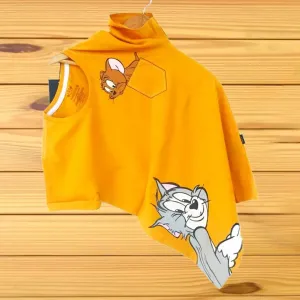 Tom & Jerry Yellow Color Printed T-Shirt