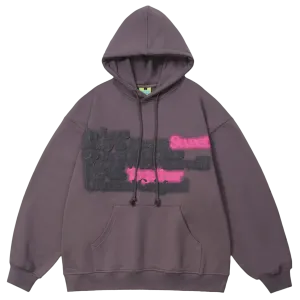 Unusual Original 'Love Letter' Foam Print Cotton Hoodie