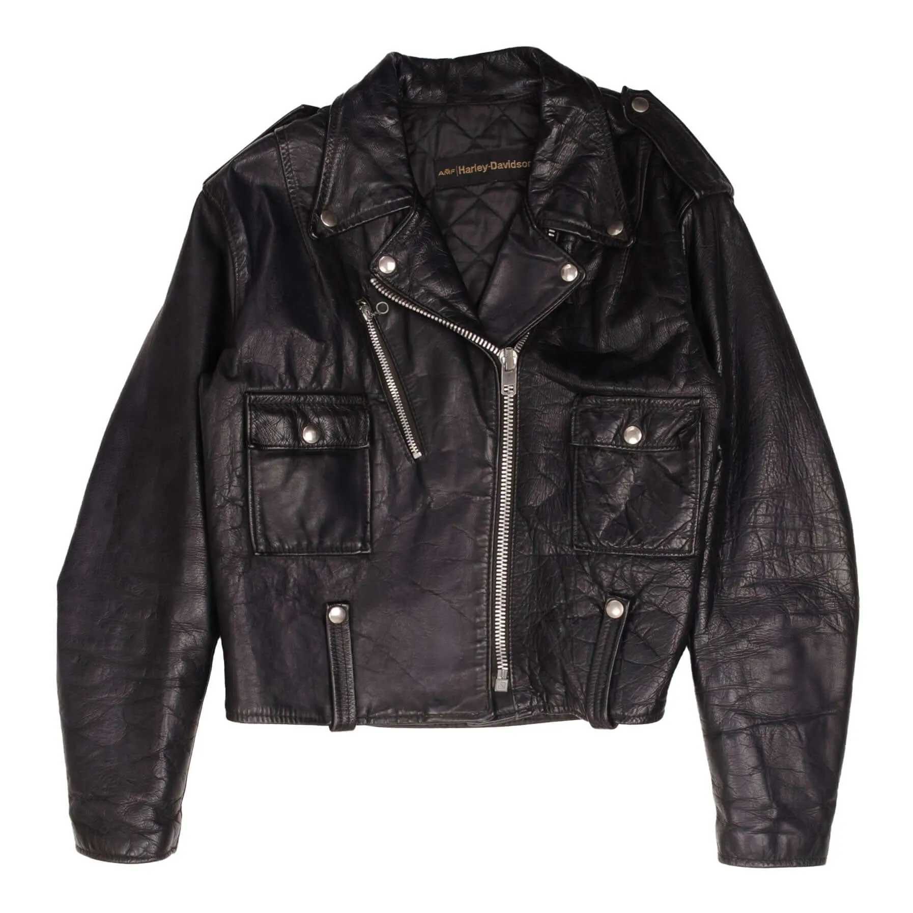 VINTAGE ORIGINAL HARLEY DAVIDSON AMF WOMEN SPORTSTER LEATHER JACKET 1960S SMALL