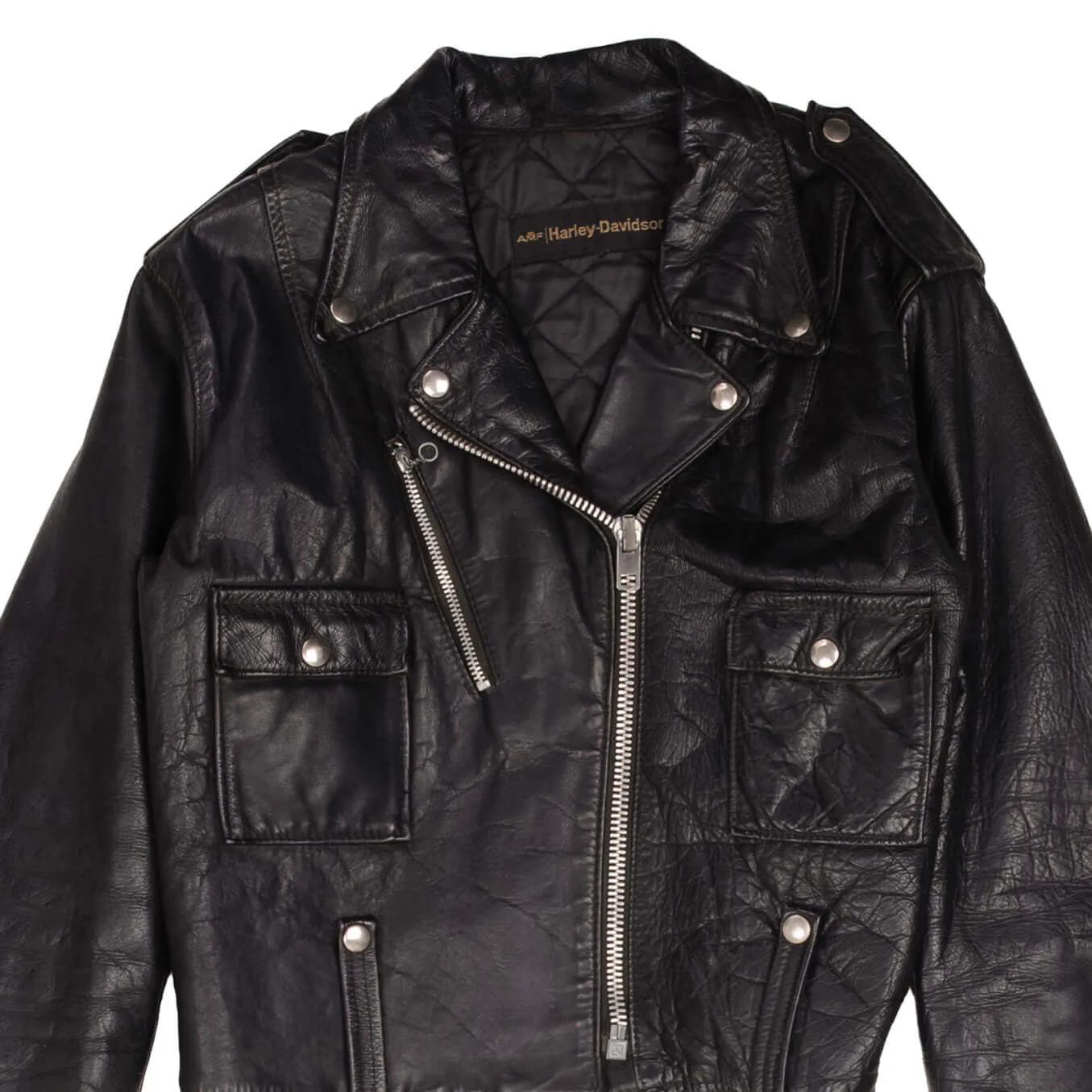 VINTAGE ORIGINAL HARLEY DAVIDSON AMF WOMEN SPORTSTER LEATHER JACKET 1960S SMALL