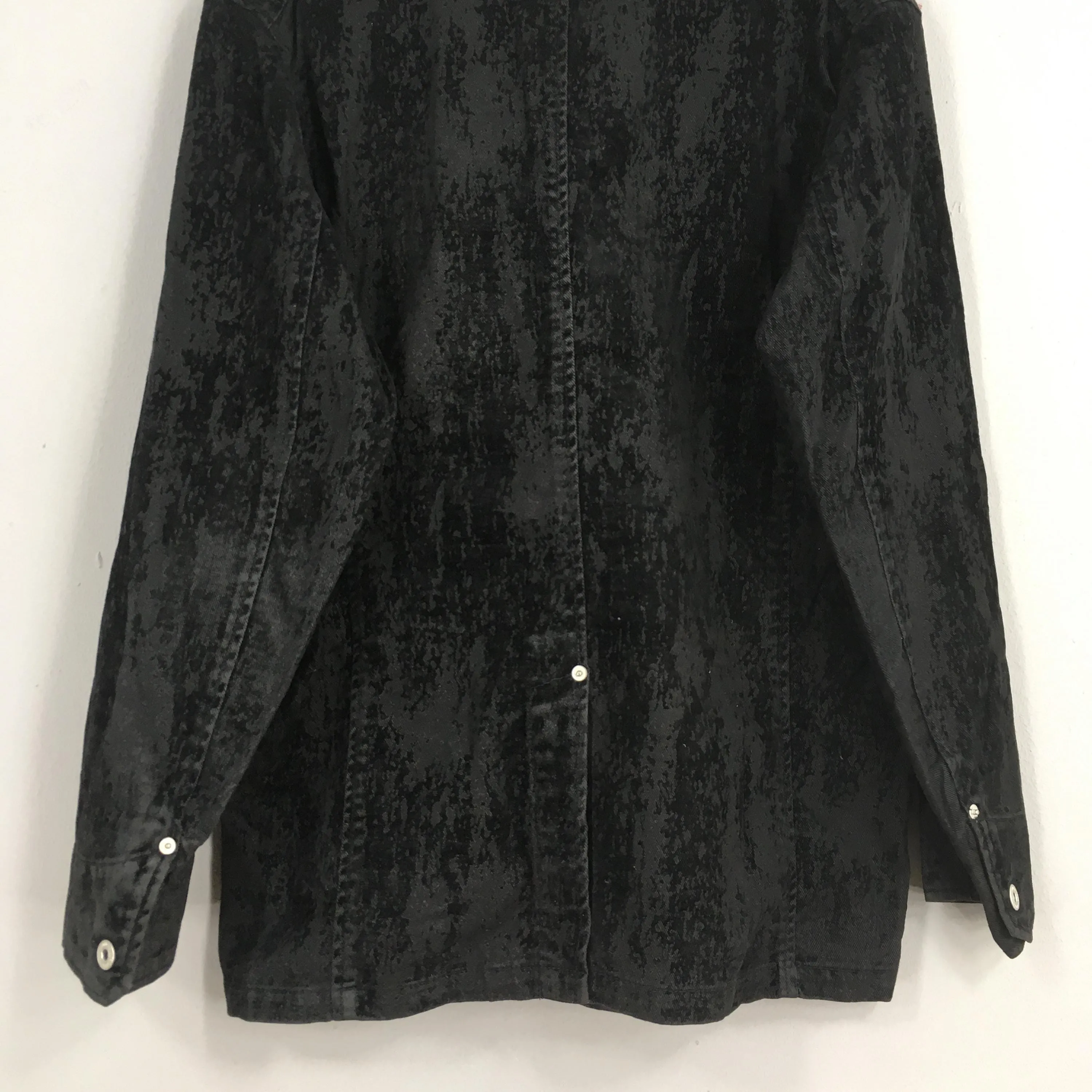 Workwear Pattern Denim Jacket Large